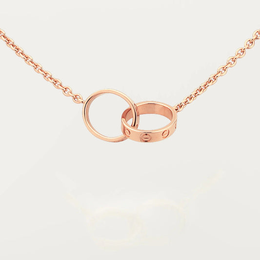 [✨ROSE💎]LOVE DOUBLE RING NECKLACE