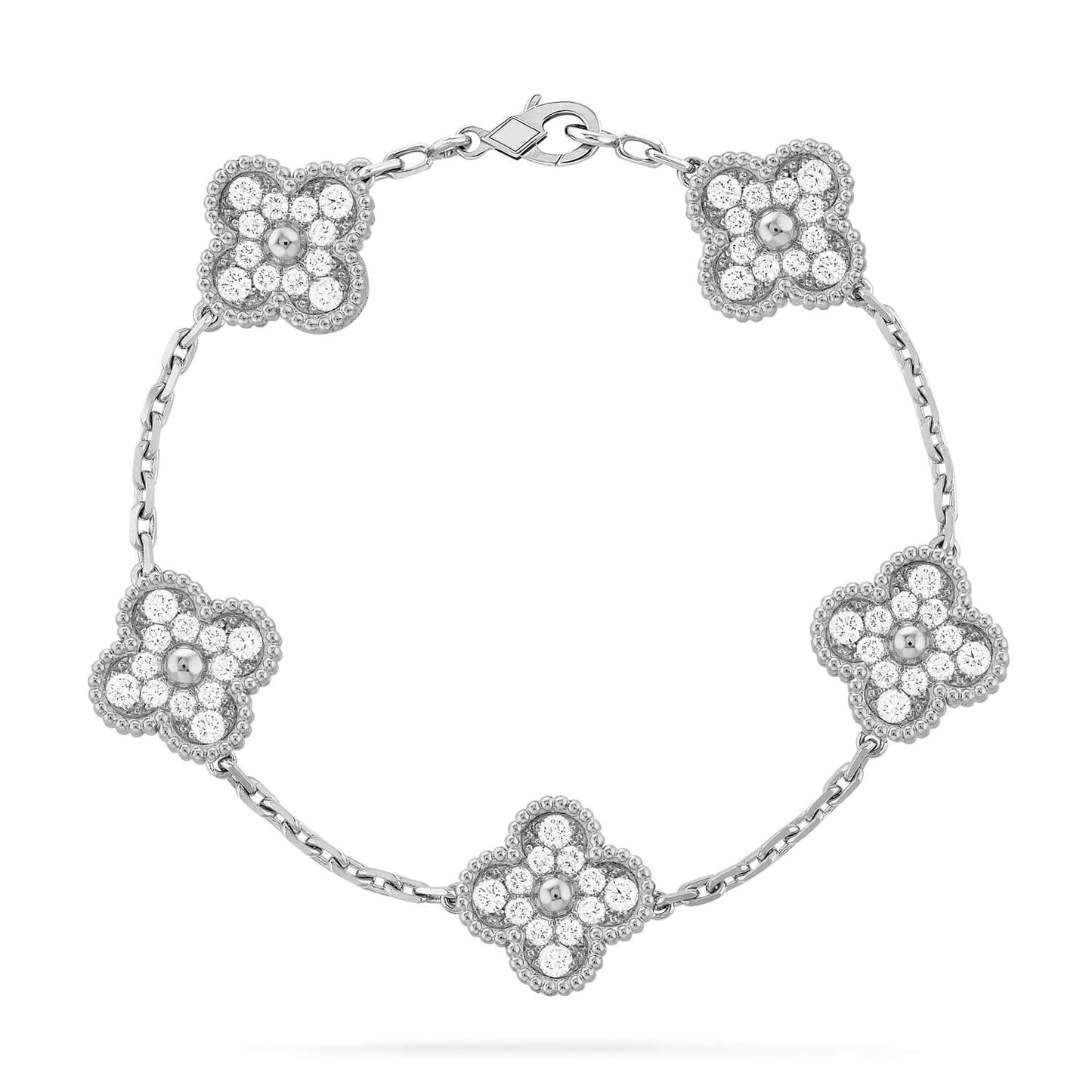 [Star  Jewelry] CLOVER 5 MOTIF FULL DIAMOND BRACELET COLLECTION
