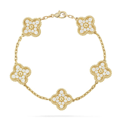 [Star  Jewelry] CLOVER 5 MOTIF FULL DIAMOND BRACELET COLLECTION