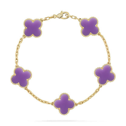 [✨ROSE💎]CLOVER 5 MOTIF LIGHT PURPLE BRACELET COLLECTION