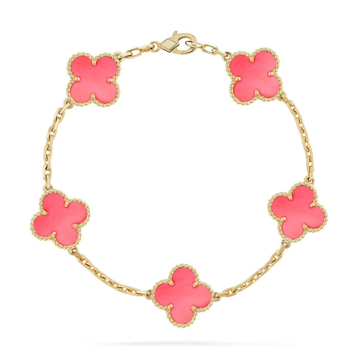[✨ROSE💎] CLOVER 5 MOTIFS  PINK MOP BRACELET COLLECTION