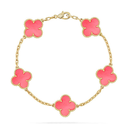 [✨ROSE💎] CLOVER 5 MOTIFS  PINK MOP BRACELET COLLECTION