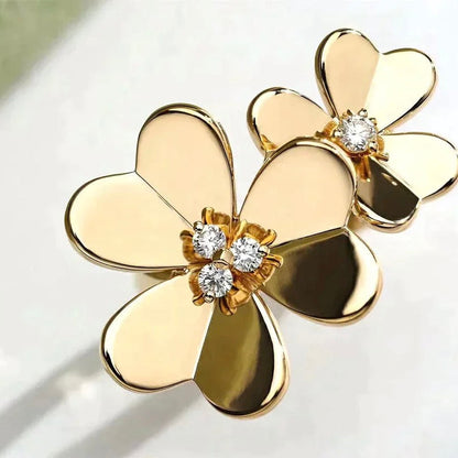 [✨ROSE💎]CLOVER COMOS GOLD DIAMOND RING
