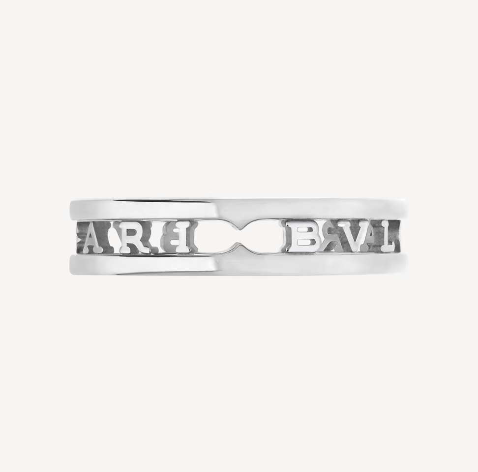 [✨ROSE💎]ZERO 1 ONE-BAND WITH OPENWORK LOGO SPIRAL RING
