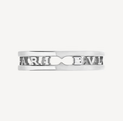[✨ROSE💎]ZERO 1 ONE-BAND WITH OPENWORK LOGO SPIRAL RING