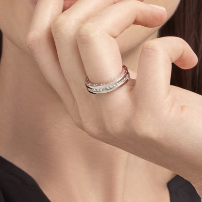 [✨ROSE💎]ZERO 1 ONE-BAND PAVED DIAMONDS ON THE SPIRAL RING