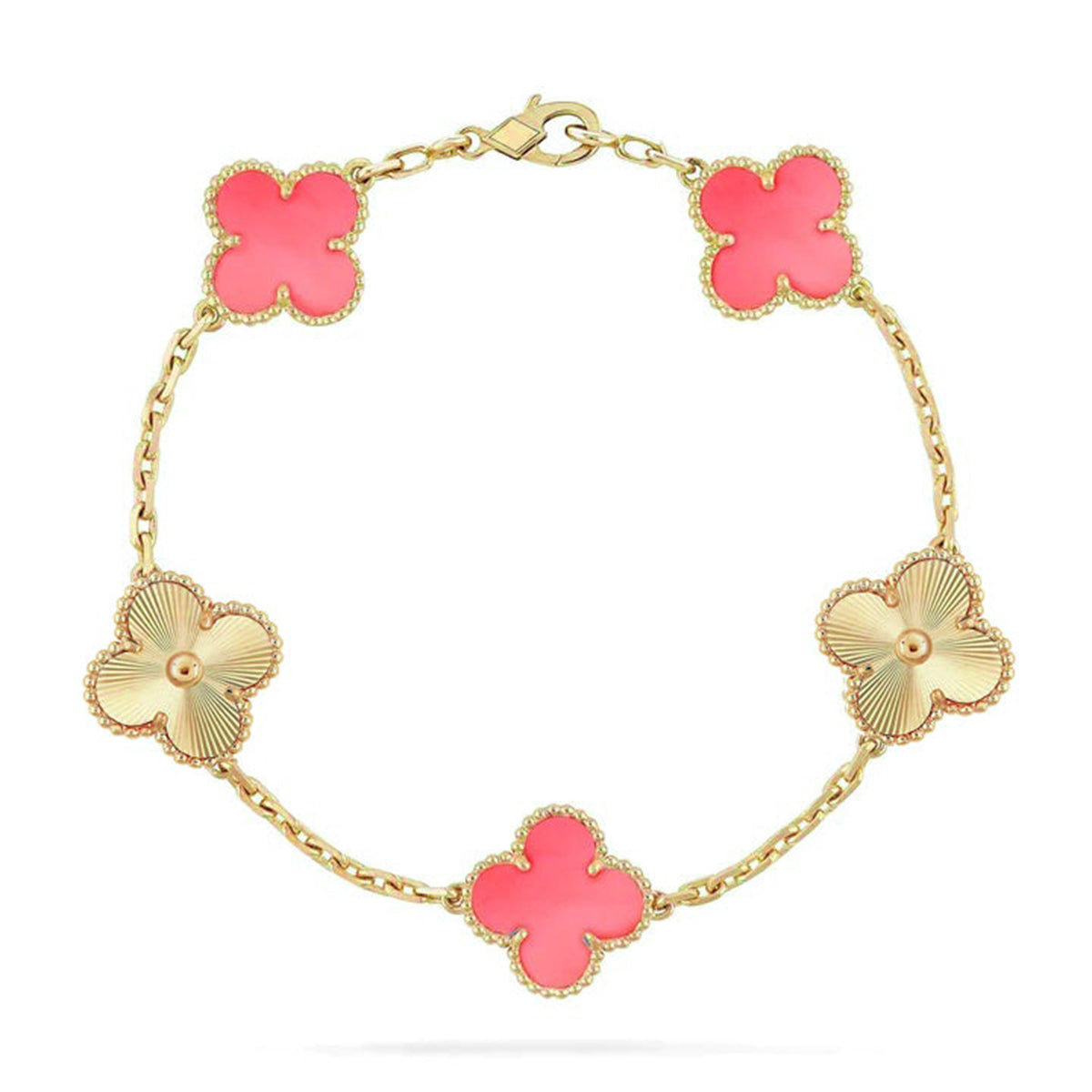 [✨ROSE💎] CLOVER 5 MOTIFS  PINK MOP BRACELET COLLECTION