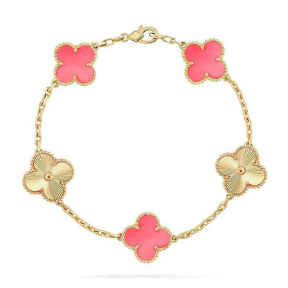 [✨ROSE💎] CLOVER 5 MOTIFS  PINK MOP BRACELET COLLECTION
