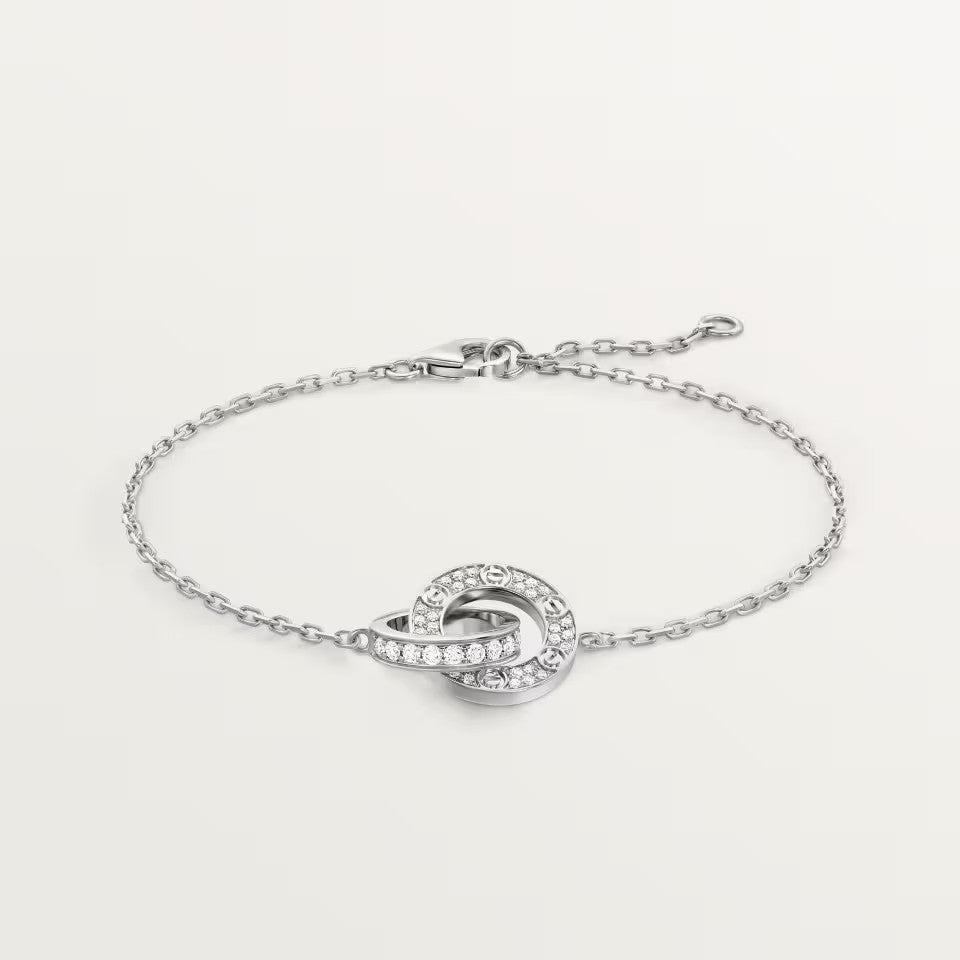 [✨ROSE💎]LOVE DOUBLE RING FULL DIAMOND BRACELET