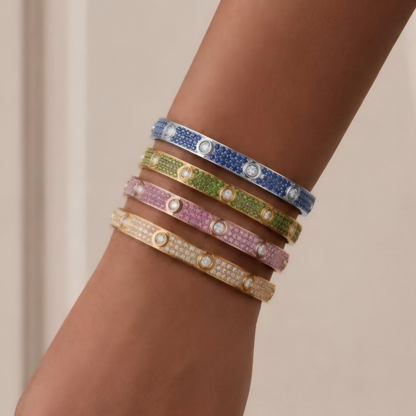 [✨ROSE💎]2026 PAVE GEMSTONE LOVE BRACELET 6.1MM 10 DIAMONDS