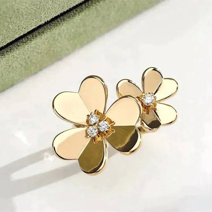 [✨ROSE💎]CLOVER COMOS GOLD DIAMOND RING