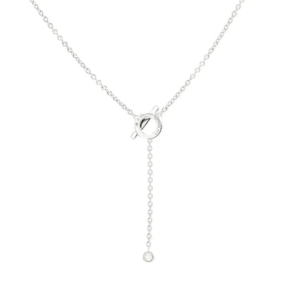 [✨ROSE💎]FINESSE SILVER DIAMOND NECKLACE