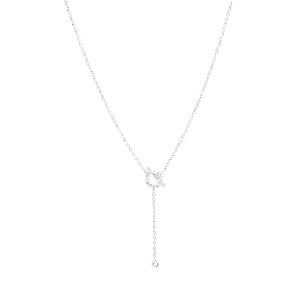 [✨ROSE💎]FINESSE SILVER DIAMOND NECKLACE