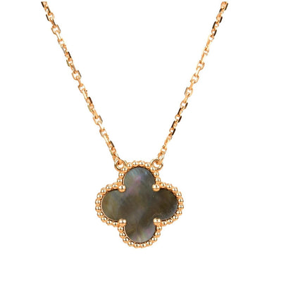 [✨ROSE💎]CLOVER 15MM  GRAY MOTHER OF PEARL NECKLACE