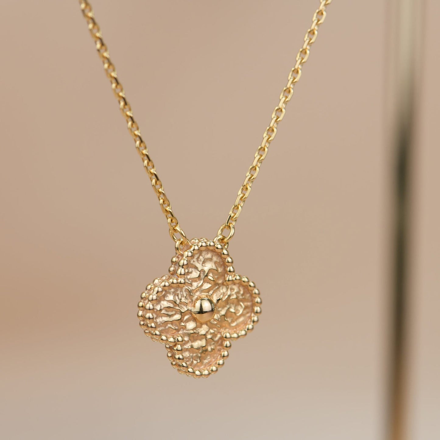 [✨ROSE💎]CLOVER 15MM  BRONZING NECKLACE