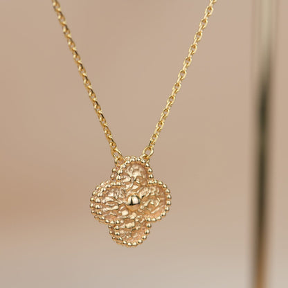 [✨ROSE💎]CLOVER 15MM  BRONZING NECKLACE