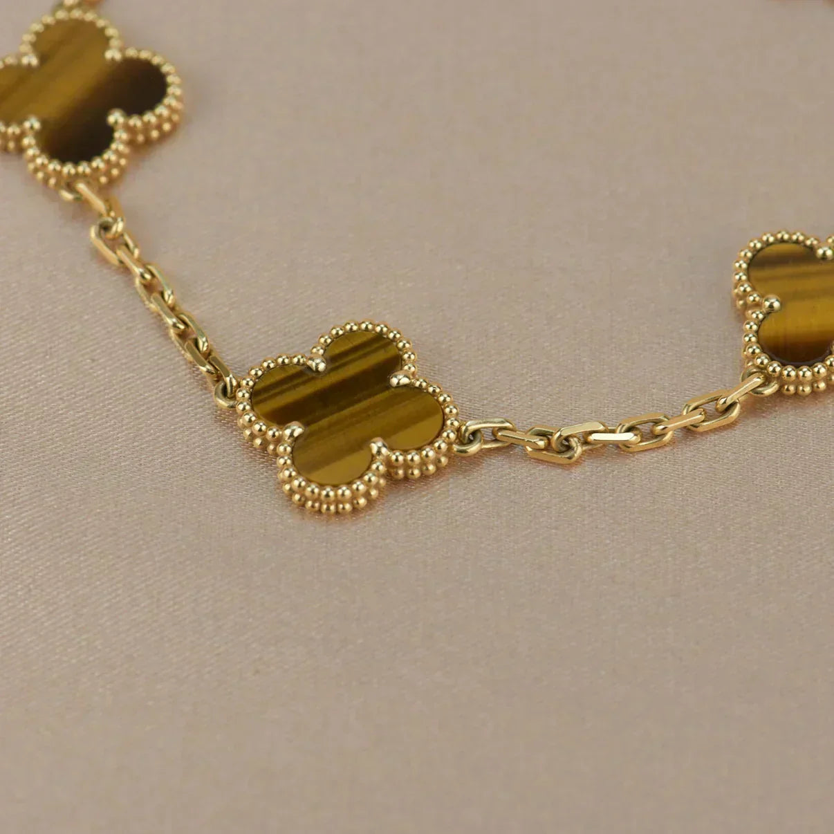 [✨ROSE💎] CLOVER 5 MOTIFS TIGER EYE BRACELET COLLECTION