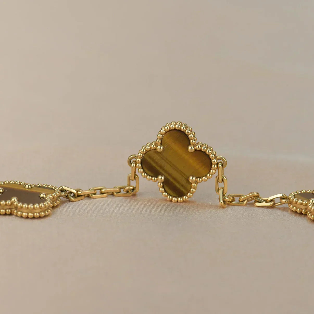 [✨ROSE💎] CLOVER 5 MOTIFS TIGER EYE BRACELET COLLECTION