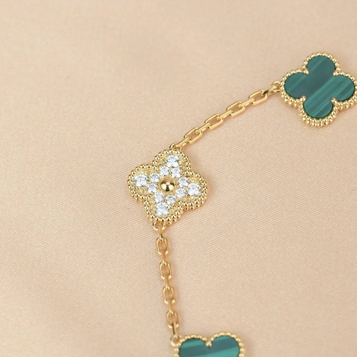 [✨ROSE💎] CLOVER 5 MOTIF MALACHITE BRACELET COLLECTION