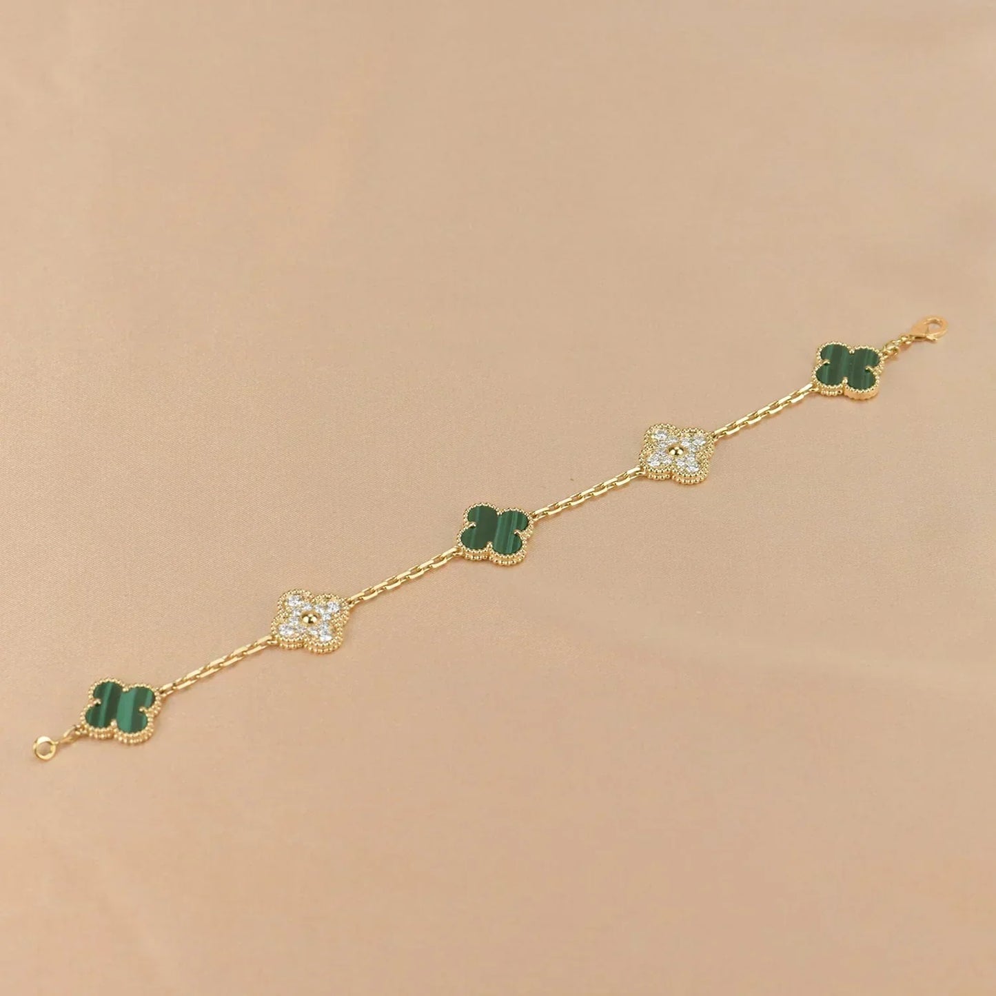[✨ROSE💎] CLOVER 5 MOTIF MALACHITE BRACELET COLLECTION