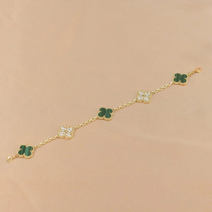 [✨ROSE💎] CLOVER 5 MOTIF MALACHITE BRACELET COLLECTION