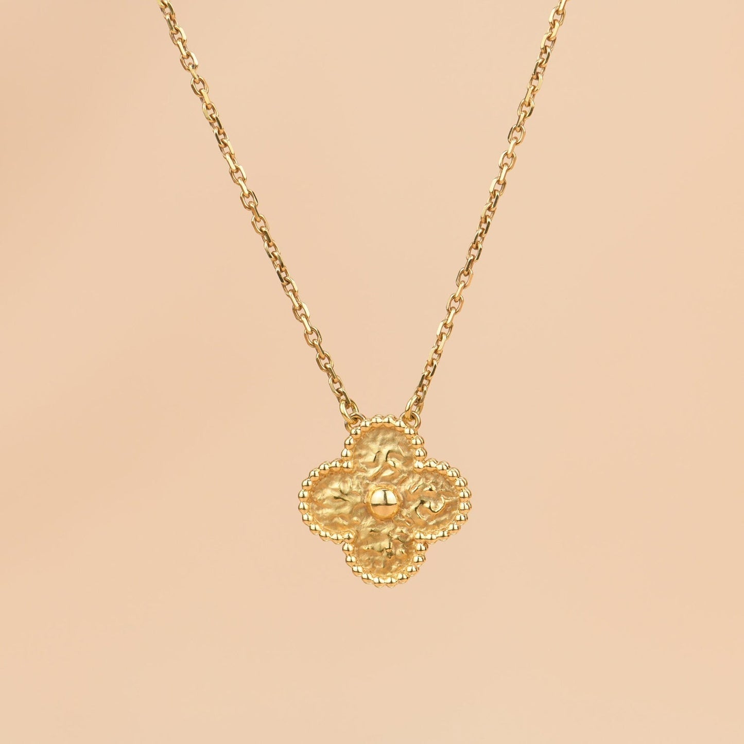 [✨ROSE💎]CLOVER 15MM  BRONZING NECKLACE