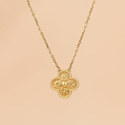 [✨ROSE💎]CLOVER 15MM  BRONZING NECKLACE