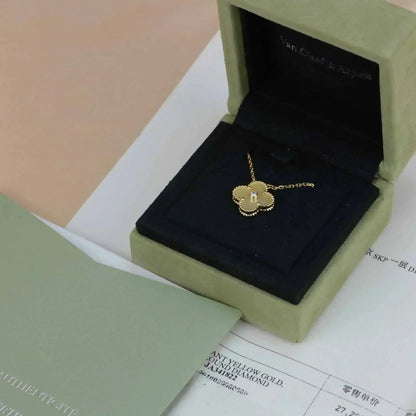[✨ROSE💎]CLOVER 15MM DIAMOND GOLD MOTHER OF PEARL NECKLACE