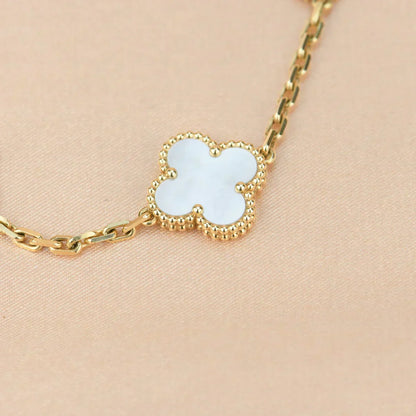 [✨ROSE💎]CLOVER WHITE PEARL MOP 5 MOTIF BRACELET COLLECTION