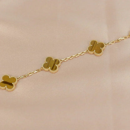 [✨ROSE💎] CLOVER 5 MOTIFS TIGER EYE BRACELET COLLECTION