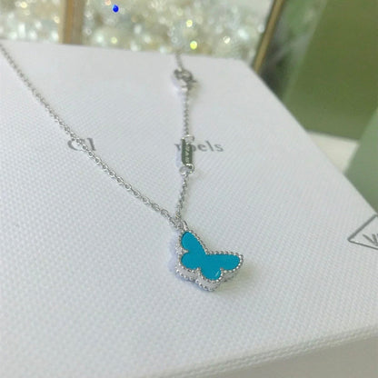 [✨ROSE💎]BUTTERFLY TURQUOISE BUTTERFLY BRACELET SILVER