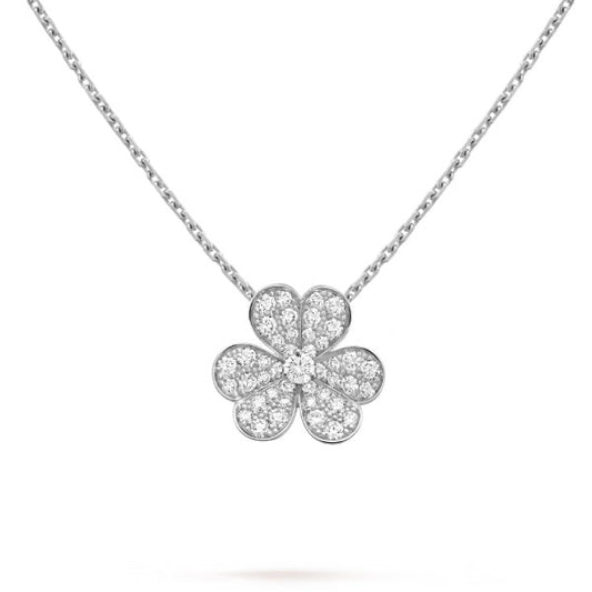 [✨ROSE💎]CLOVER DIAMOND NECKLACE SILVER