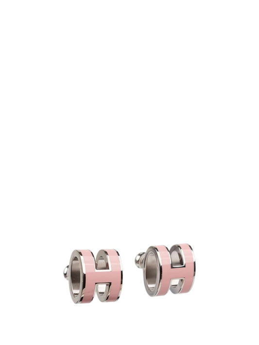[✨ROSE💎]MINI POP H SILVER EARRINGS PINK