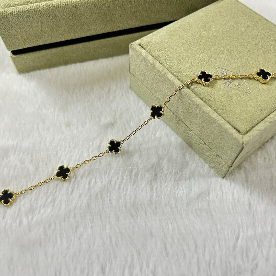 [✨ROSE💎]CLOVER 6 MOTIF  ONYXS BRACELET