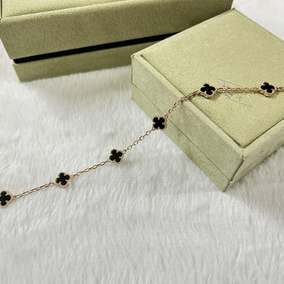 [✨ROSE💎]CLOVER 6 MOTIF  ONYXS BRACELET