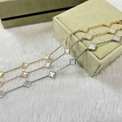 [✨ROSE💎]CLOVER 6 MOTIF WHITE MOP BRACELET