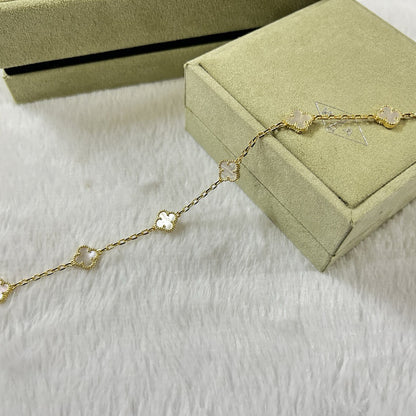 [✨ROSE💎]CLOVER 6 MOTIF WHITE MOP BRACELET