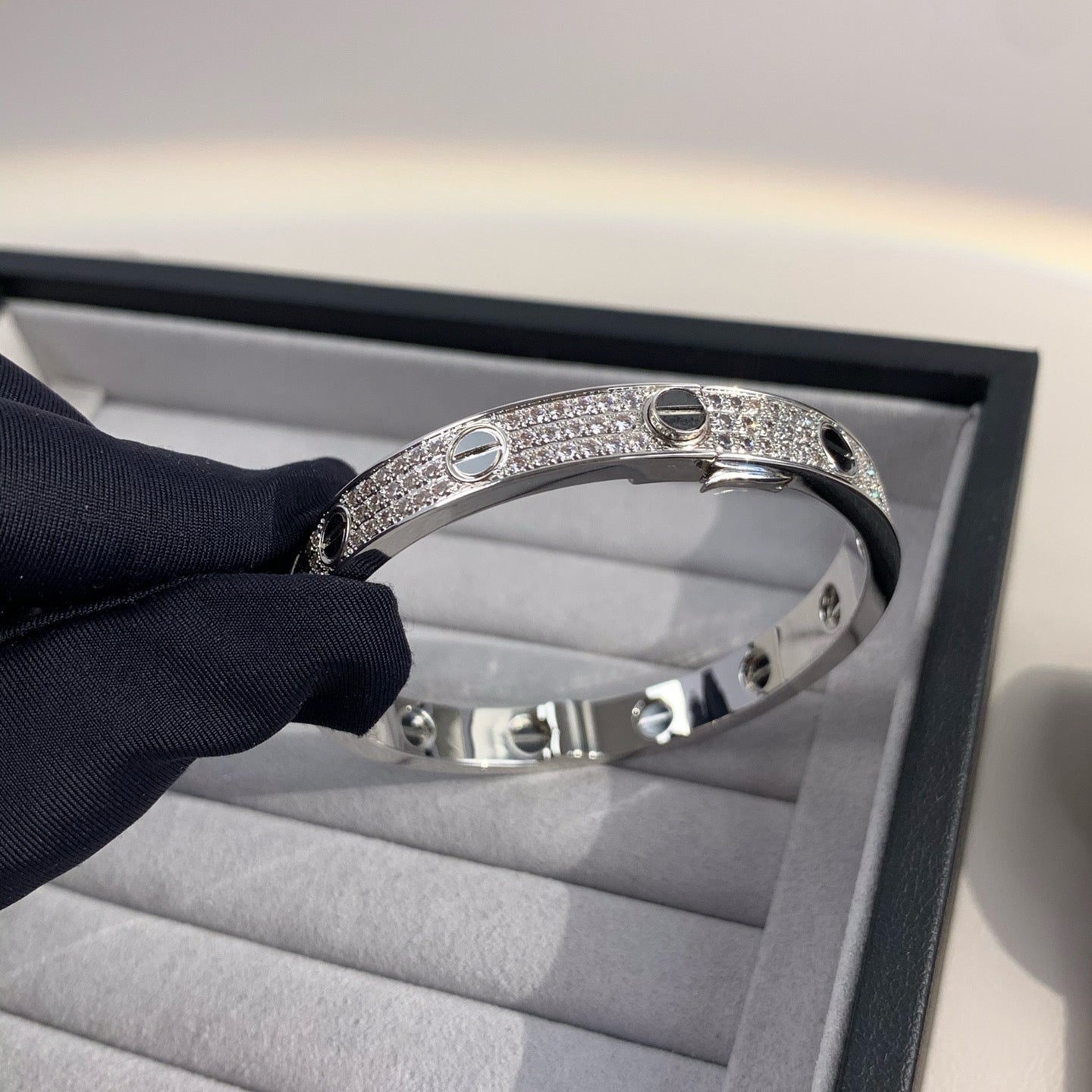 [✨ROSE💎]LOVE BRACELET 6.1MM DIAMOND-PAVED CERAMIC