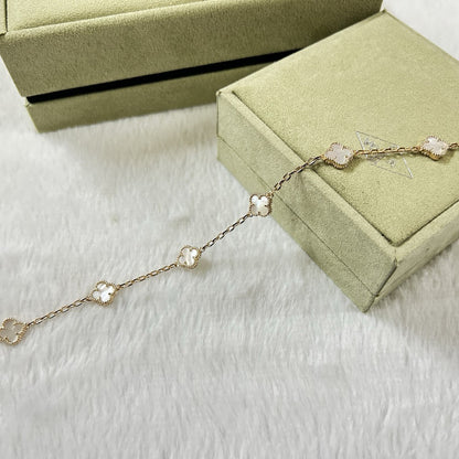 [✨ROSE💎]CLOVER 6 MOTIF WHITE MOP BRACELET