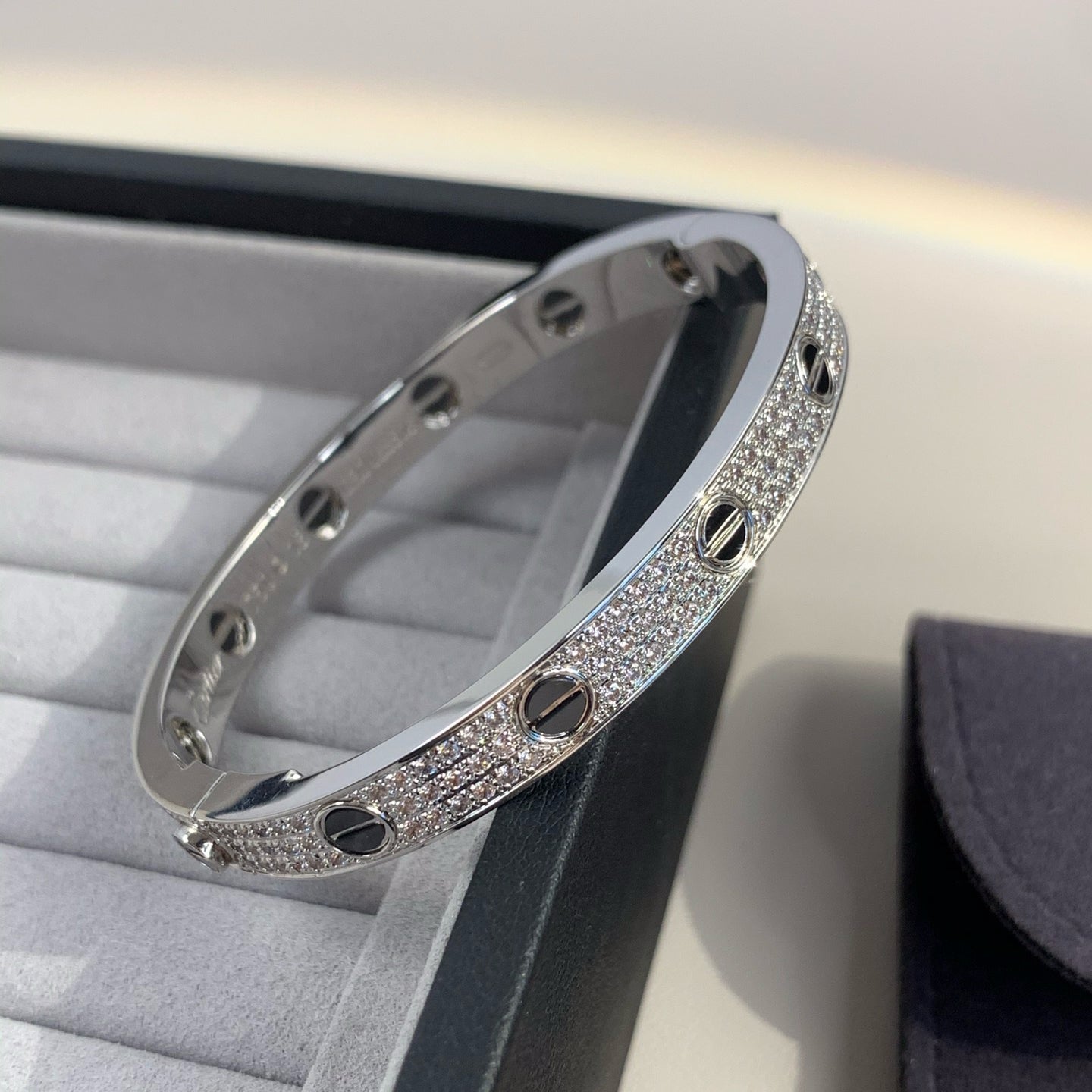 [✨ROSE💎]LOVE BRACELET 6.1MM DIAMOND-PAVED CERAMIC