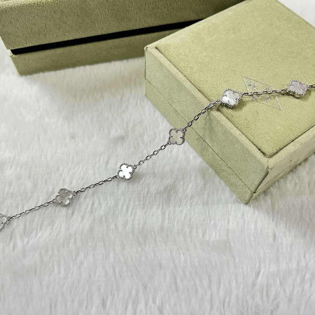 [✨ROSE💎]CLOVER 6 MOTIF WHITE MOP BRACELET