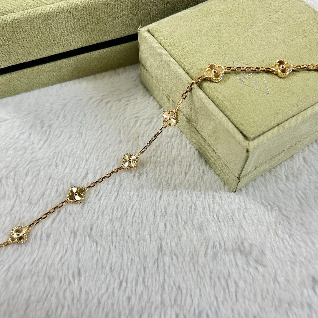 [✨ROSE💎]CLOVER 6 MOTIF DIAMOND BRACELET