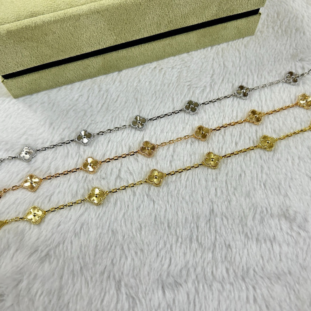[✨ROSE💎]CLOVER 6 MOTIF DIAMOND BRACELET