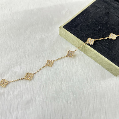 [✨ROSE💎]CLOVER 6 MOTIF DIAMOND BRACELET