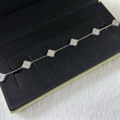 [✨ROSE💎]CLOVER 6 MOTIF DIAMOND BRACELET