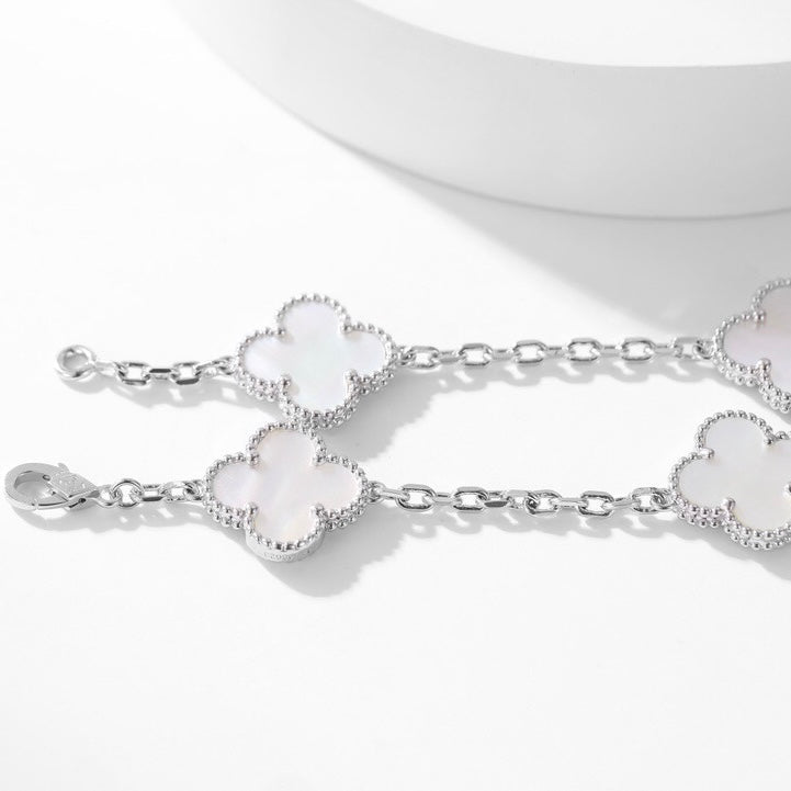 [✨ROSE💎]CLOVER 10 MOTIFS WHITE MOTHER OF PEARL NECKLACE