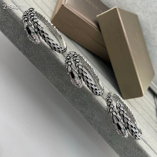 [✨ROSE💎】NEW OBSIDIAN & DIAMOND SERPENT BRACELET