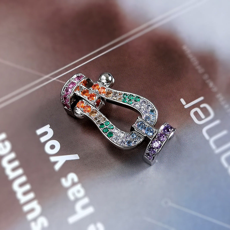[✨ROSE💎]FORCE LARGE HORSESHOE  COLORED DIAMOND BRACELET ROSE GOLD