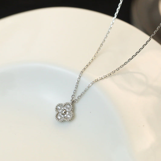 [✨ROSE💎]CLOVER MINI 9.5MM PENDANT DIAMOND NECKLACE