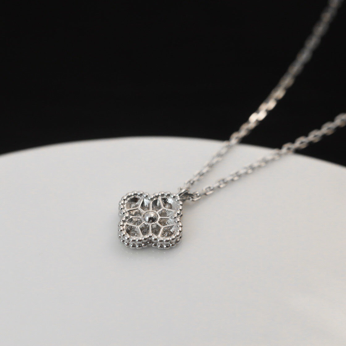 [✨ROSE💎]CLOVER MINI 9.5MM PENDANT DIAMOND NECKLACE